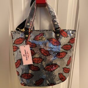 NWT Juicy Couture Purse Sequin Lips Handbag Shoulder Bag Crossbody Strap